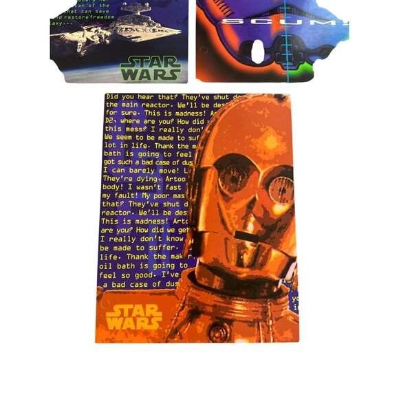 STAR WARS Lucasfilm Lot of 3 1996 Vintage Folders NEW - Picture 9 of 10